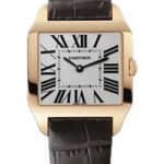 Cartier Santos-Dumont Watch – Small Pink Gold Case – Silver Dial – Alligator Strap – W2009251