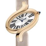 Cartier Delices de Cartier Watch – Small Pink Gold Case – Silvered Dial – Fabric Strap – W8100009