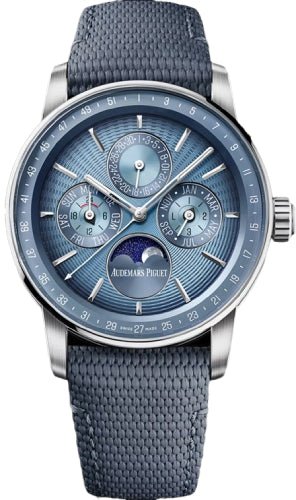 Audemars Piguet Code 11.59 Perpetual Calendar 41 mm smoked blue embossed dial – 26494BC.OO.D350KB.01