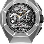 Audemars Piguet Royal Oak Concept Tourbillon 44 mm Chronograph Openworked Selfwinding Titanium Black White Rubber – 26587TI.OO.D010CA.01
