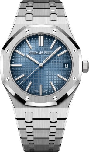 Audemars Piguet Royal Oak 41mm Selfwinding White Gold Light Blue Baguette-cut Diamond Dial – 15510BC.OO.1320BC.01