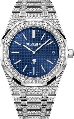 Audemars Piguet Royal Oak “Jumbo” Extra-Thin 39 mm White Gold/Diamond Blue Dial – 16202BC.ZZ.1241BC.02