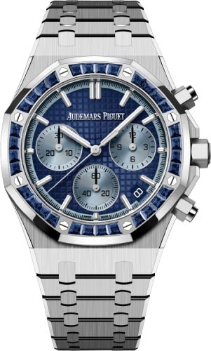 Audemars Piguet Royal Oak 41mm Chronograph White Gold Sapphire Set Bezel Blue Dial – 26240BC.SS.1320BC.01
