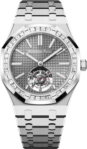 Audemars Piguet Royal Oak 41mm Flying Tourbillon White Gold Grey Dial Diamond Bezel – 26730BC.ZZ.1320BC.01