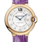Cartier Ballon Bleu de Cartier Watch – Medium Pink Gold Case – Diamond Dial – Alligator Strap – WE902028