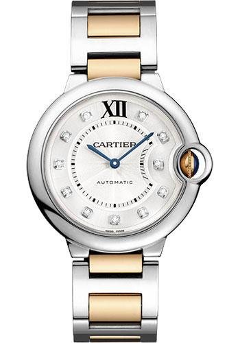 Cartier Ballon Bleu de Cartier Watch – Medium Steel Case – Diamond Dial – Steel And Pink Gold Bracelet – WE902031