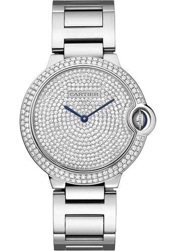 Cartier Ballon Bleu de Cartier Watch – Medium White Gold Diamond Case – Diamond Paved Dial – WE902045