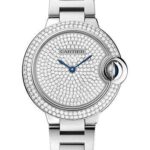 Cartier Ballon Bleu de Cartier Watch – 33 mm White Gold Diamond Case – Diamond Paved Dial – WE902048