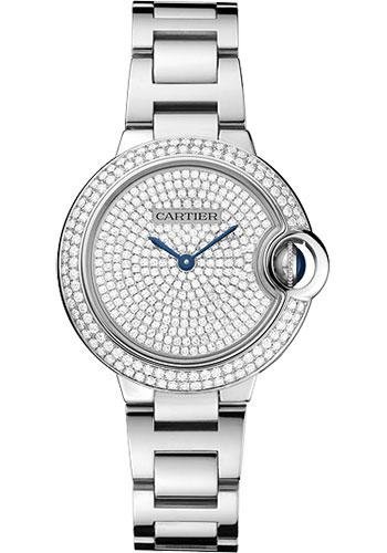 Cartier Ballon Bleu de Cartier Watch – 33 mm White Gold Diamond Case – Diamond Paved Dial – WE902048