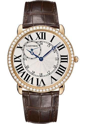 Cartier Ronde Louis Cartier Watch – Extra large Pink Gold Diamond Case – Alligator Strap – WR007001