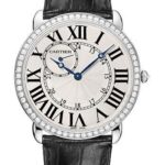 Cartier Ronde Louis Cartier Watch – Extra large White Gold Diamond Case – Alligator Strap – WR007002
