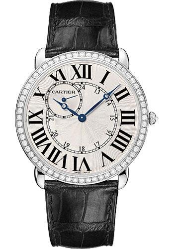 Cartier Ronde Louis Cartier Watch – Extra large White Gold Diamond Case – Alligator Strap – WR007002