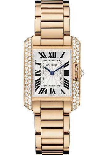 Cartier Tank Anglaise Watch – Small Pink Gold Diamond Case – WT100002