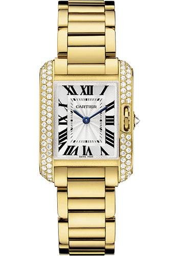 Cartier Tank Anglaise Watch – Small Yellow Gold Diamond Case – WT100005