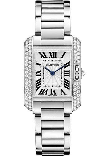 Cartier Tank Anglaise Watch – Small White Gold Diamond Case – WT100008