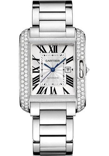 Cartier Tank Anglaise Watch – Medium White Gold Diamond Case – WT100009