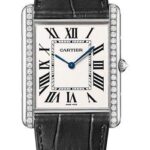 Cartier Tank Louis Cartier Watch – Extra large White Gold Diamond Case – Black Alligator Strap – WT200006